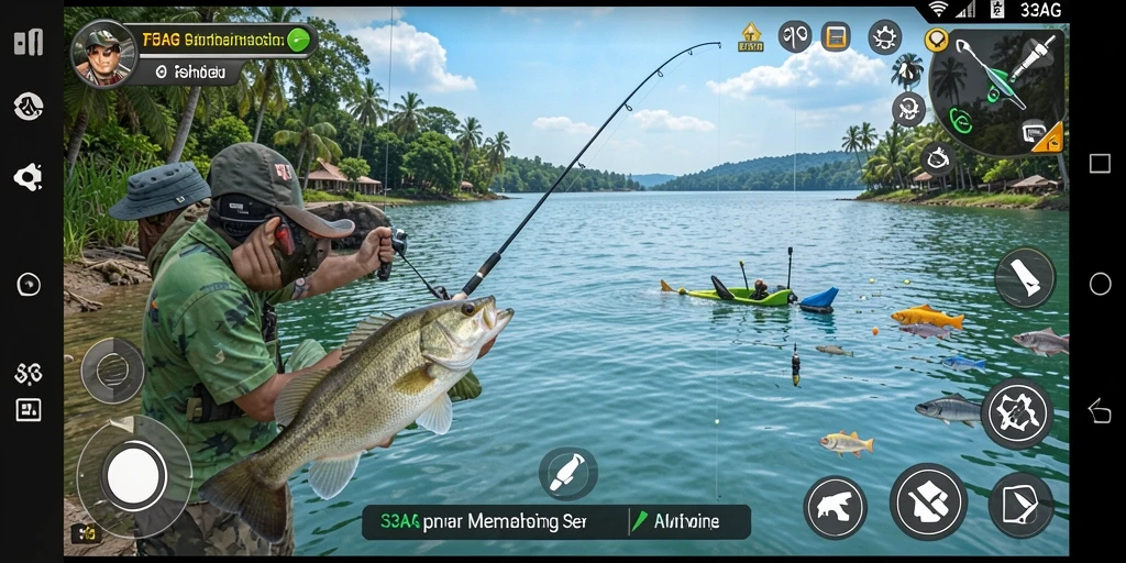 Gameplay 33AG menampilkan pengalaman memancing yang seru dan interaktif.