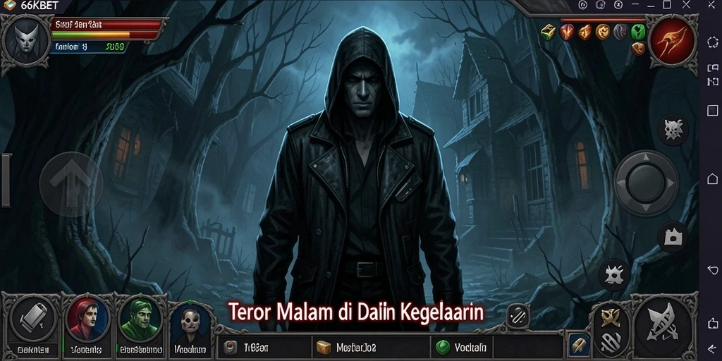 Tampilan gameplay menegangkan saat menjelajahi kegelapan di 66KBET.