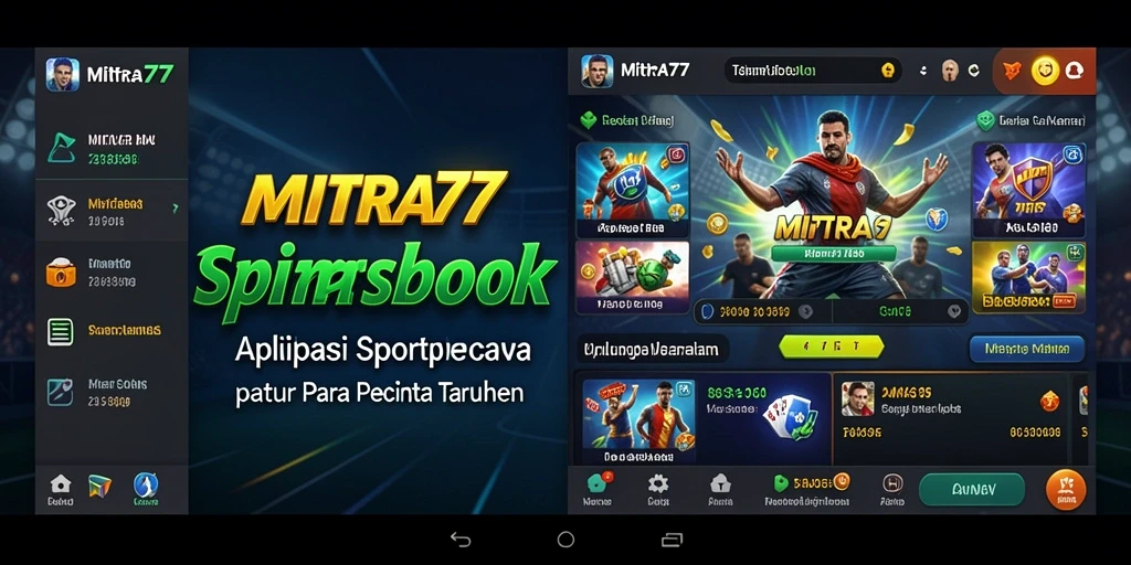 Tampilan antar muka design Sportsbook MITRA77 dengan berbagai pilihan taruhan.
