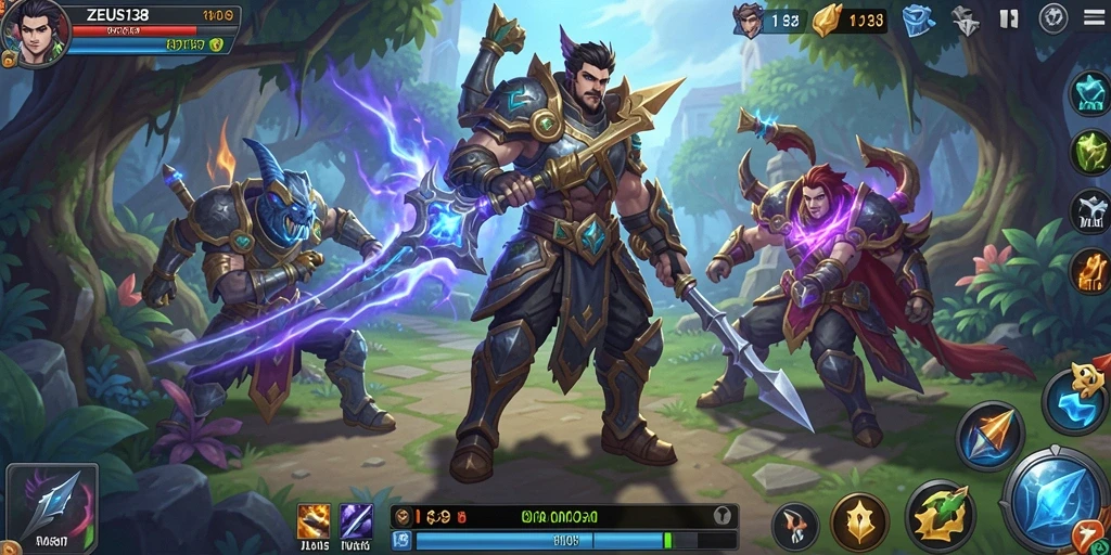 Gameplay seru dari ZEUS138 menunjukkan pertarungan melawan monster besar.